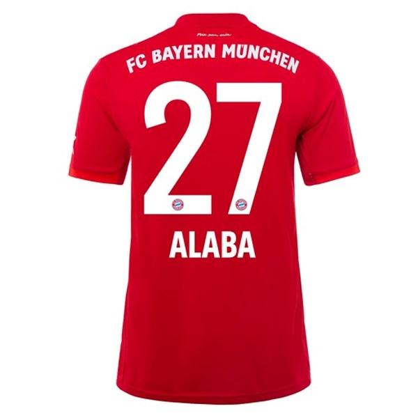 Camiseta Bayern Munich NO.27 Alaba 1ª Kit 2019 2020 Rojo